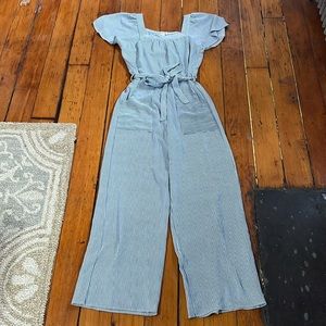 Monteau blue and white jumpsuit size medium